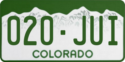 CO license plate 020JUI