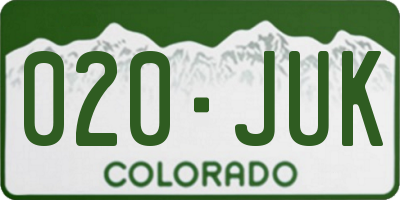 CO license plate 020JUK