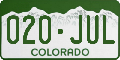 CO license plate 020JUL