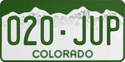 CO license plate 020JUP