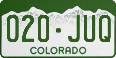 CO license plate 020JUQ