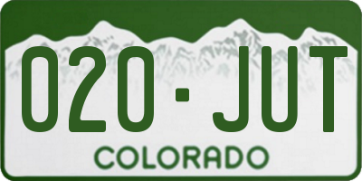 CO license plate 020JUT