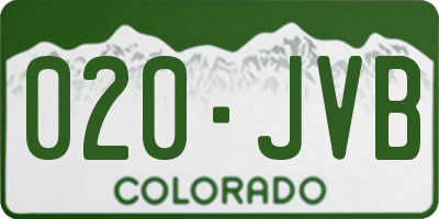 CO license plate 020JVB