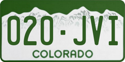 CO license plate 020JVI