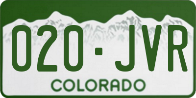 CO license plate 020JVR
