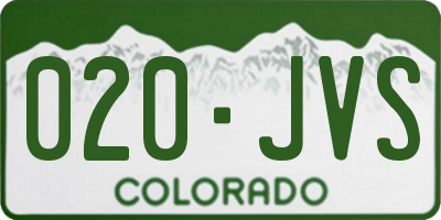 CO license plate 020JVS