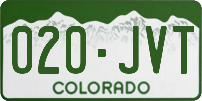 CO license plate 020JVT