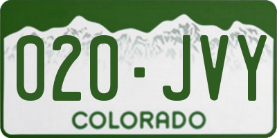 CO license plate 020JVY