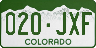 CO license plate 020JXF