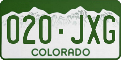 CO license plate 020JXG