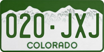 CO license plate 020JXJ