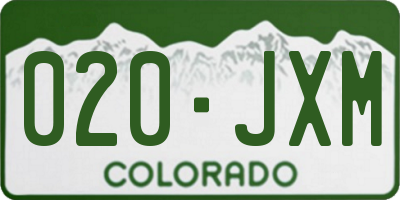 CO license plate 020JXM