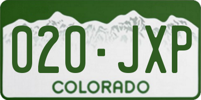 CO license plate 020JXP
