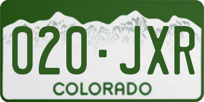 CO license plate 020JXR