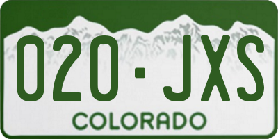 CO license plate 020JXS
