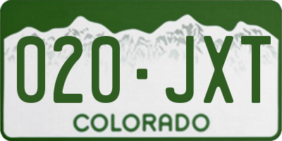 CO license plate 020JXT