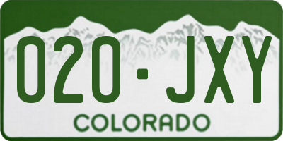 CO license plate 020JXY