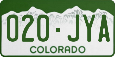 CO license plate 020JYA