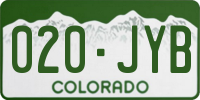 CO license plate 020JYB
