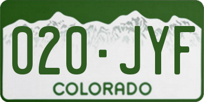 CO license plate 020JYF