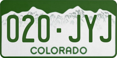 CO license plate 020JYJ