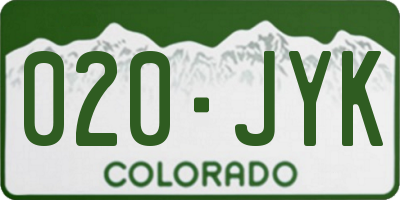 CO license plate 020JYK