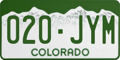 CO license plate 020JYM