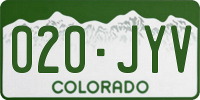CO license plate 020JYV