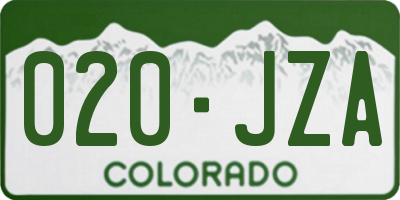 CO license plate 020JZA
