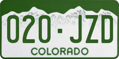 CO license plate 020JZD