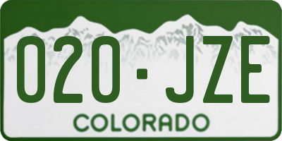 CO license plate 020JZE