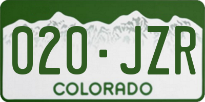 CO license plate 020JZR