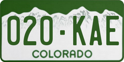 CO license plate 020KAE
