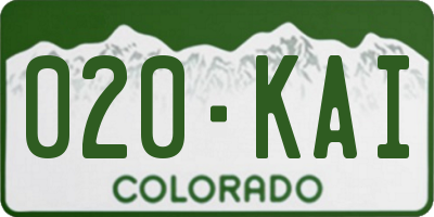 CO license plate 020KAI
