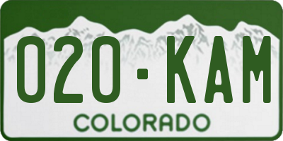 CO license plate 020KAM