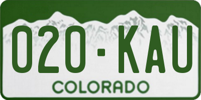 CO license plate 020KAU