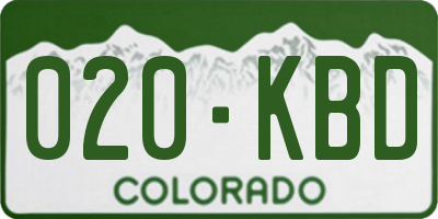 CO license plate 020KBD