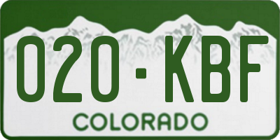 CO license plate 020KBF