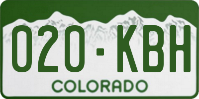 CO license plate 020KBH