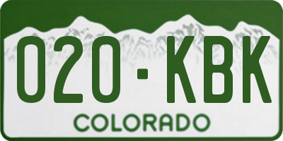 CO license plate 020KBK