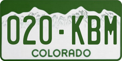 CO license plate 020KBM