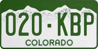 CO license plate 020KBP