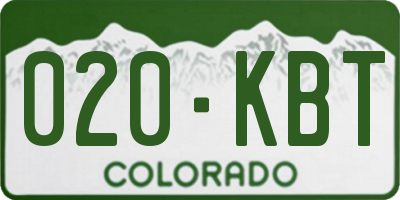 CO license plate 020KBT
