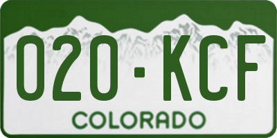 CO license plate 020KCF