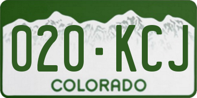 CO license plate 020KCJ