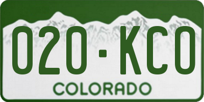CO license plate 020KCO