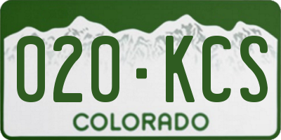 CO license plate 020KCS