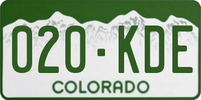 CO license plate 020KDE