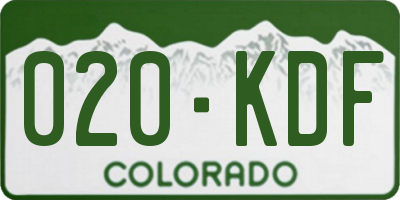 CO license plate 020KDF