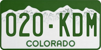 CO license plate 020KDM